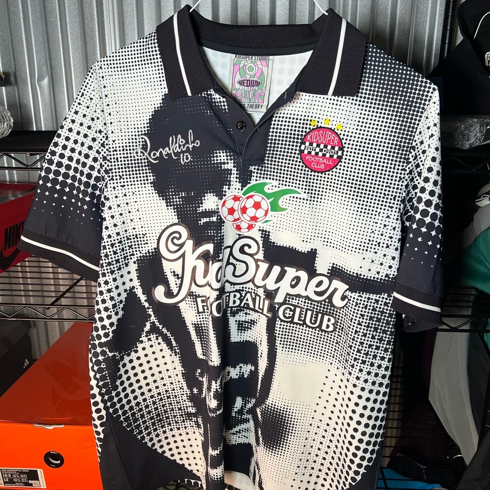 Black and White Ronaldinho Polo Shirt jersey